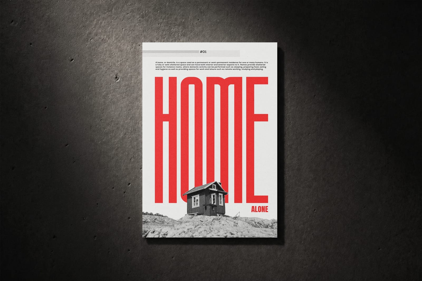 Dark Concrete Poster Mockup