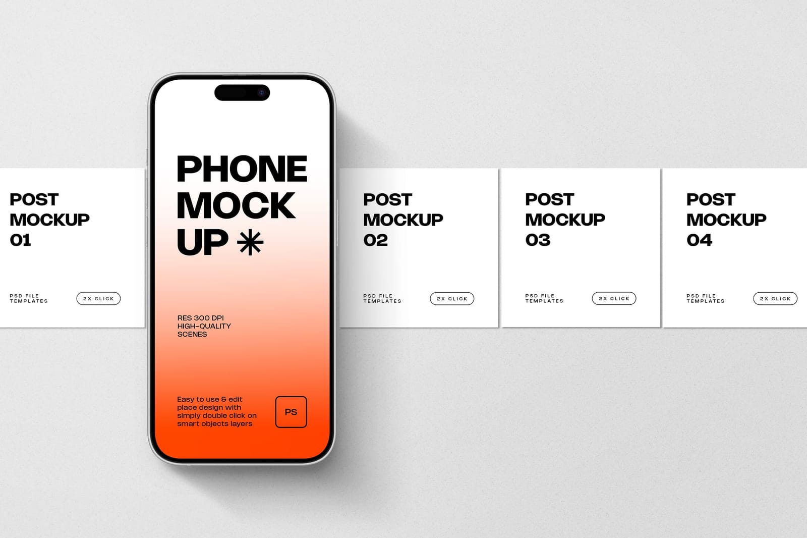 Minimal Flat Orange iPhone 17 Instagram Mockup