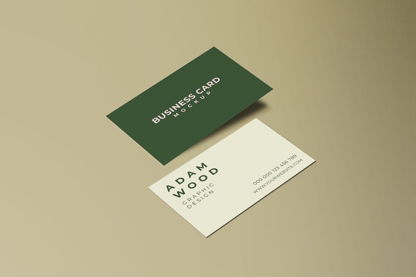 Minimal Beige Business Card Mockup