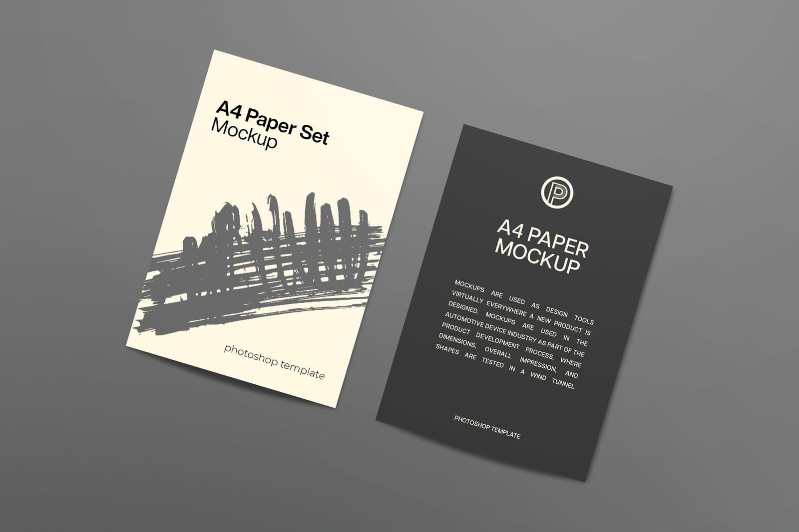 A4 Paper Set Mockup