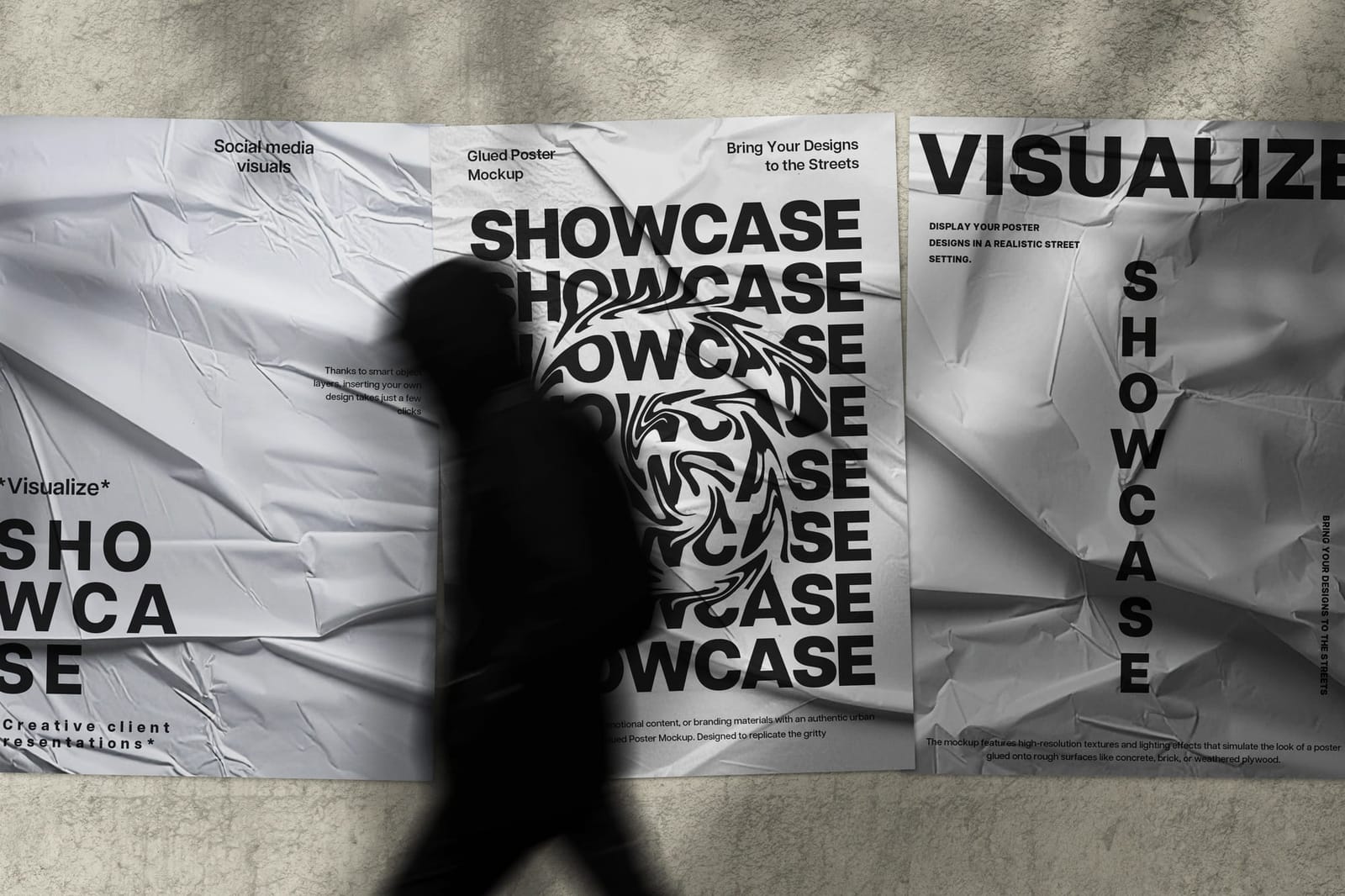 Aesthetic Glued Poster Mockup