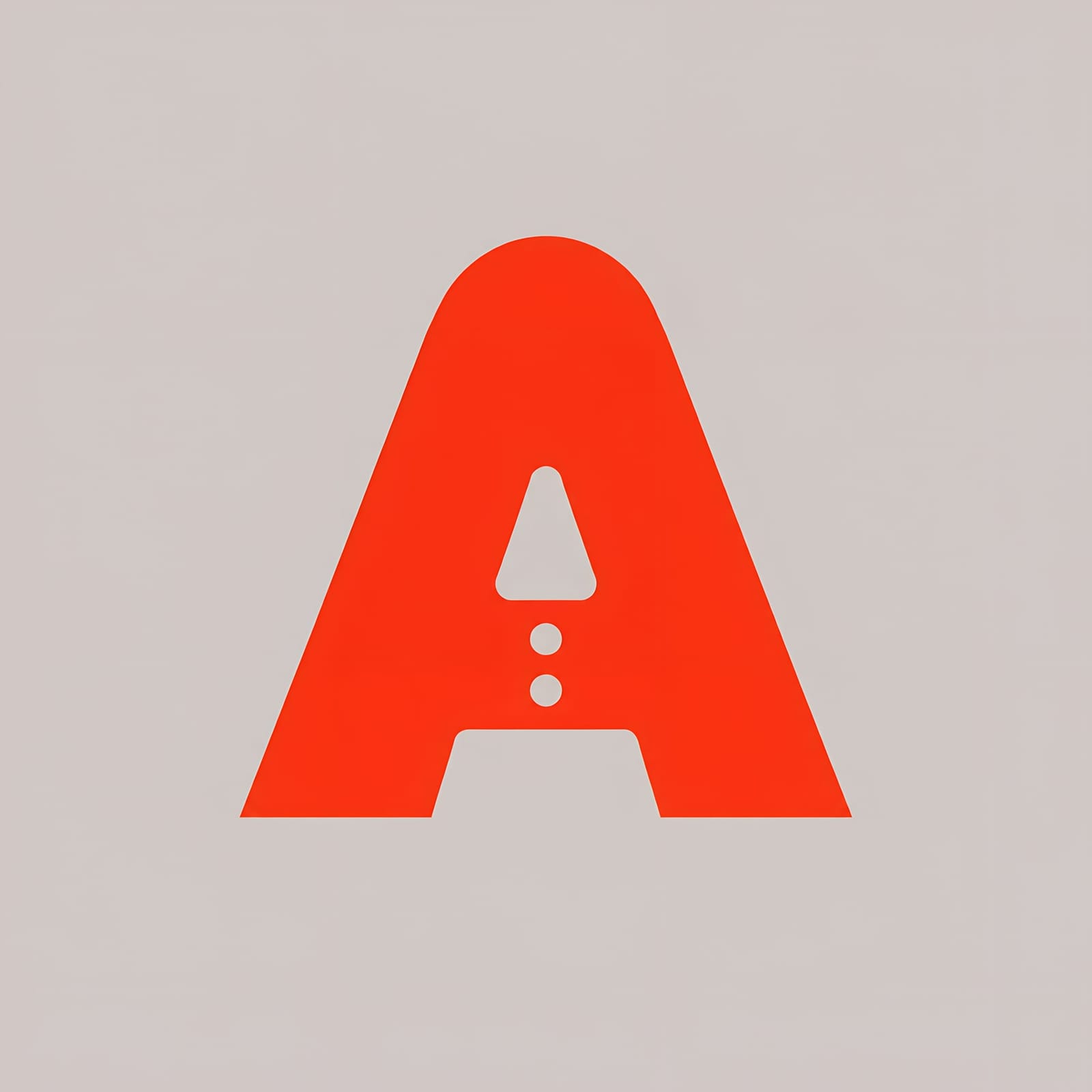 Bold Red A On Beige Background
