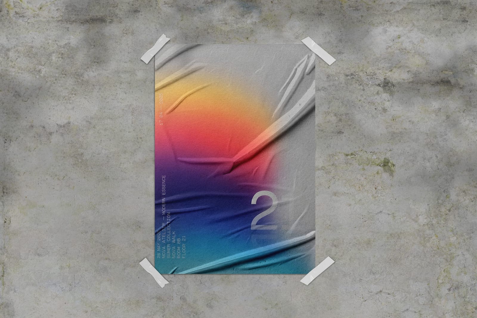Chic Glued Poster Mockup