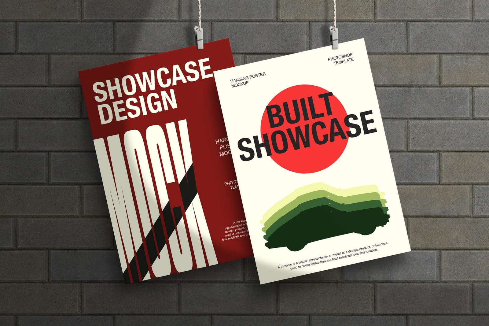 Clean Hanging Poster Mockup