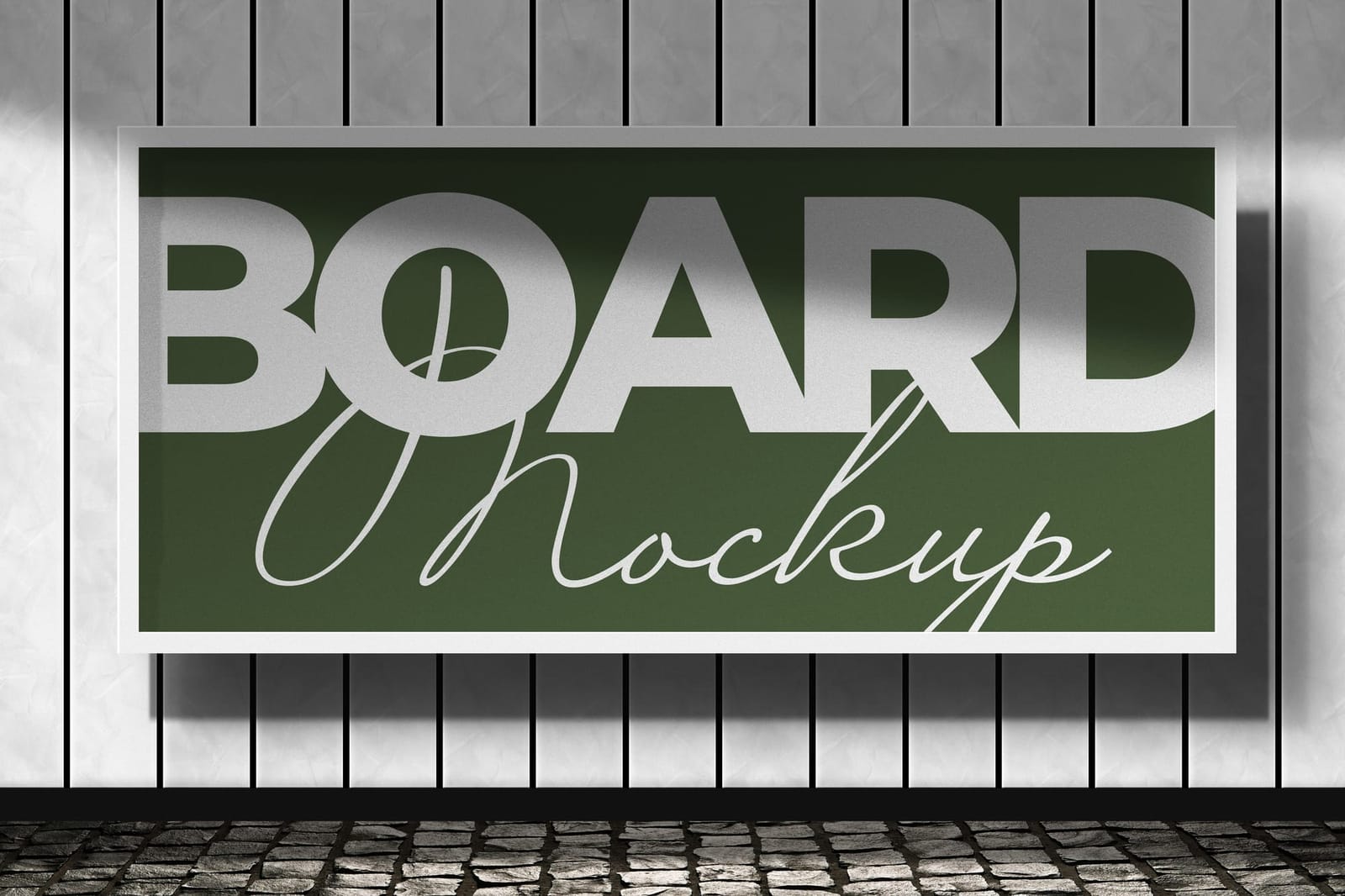 Clean White and Green Rectangle Billboard Sign Mockup