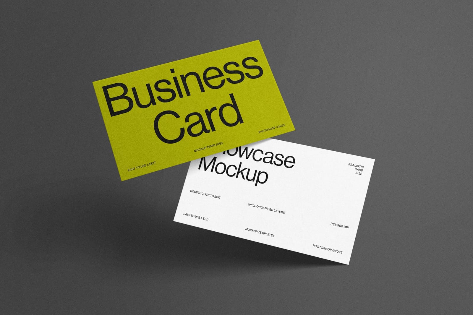 Floating Business Card Showcase Mockup
