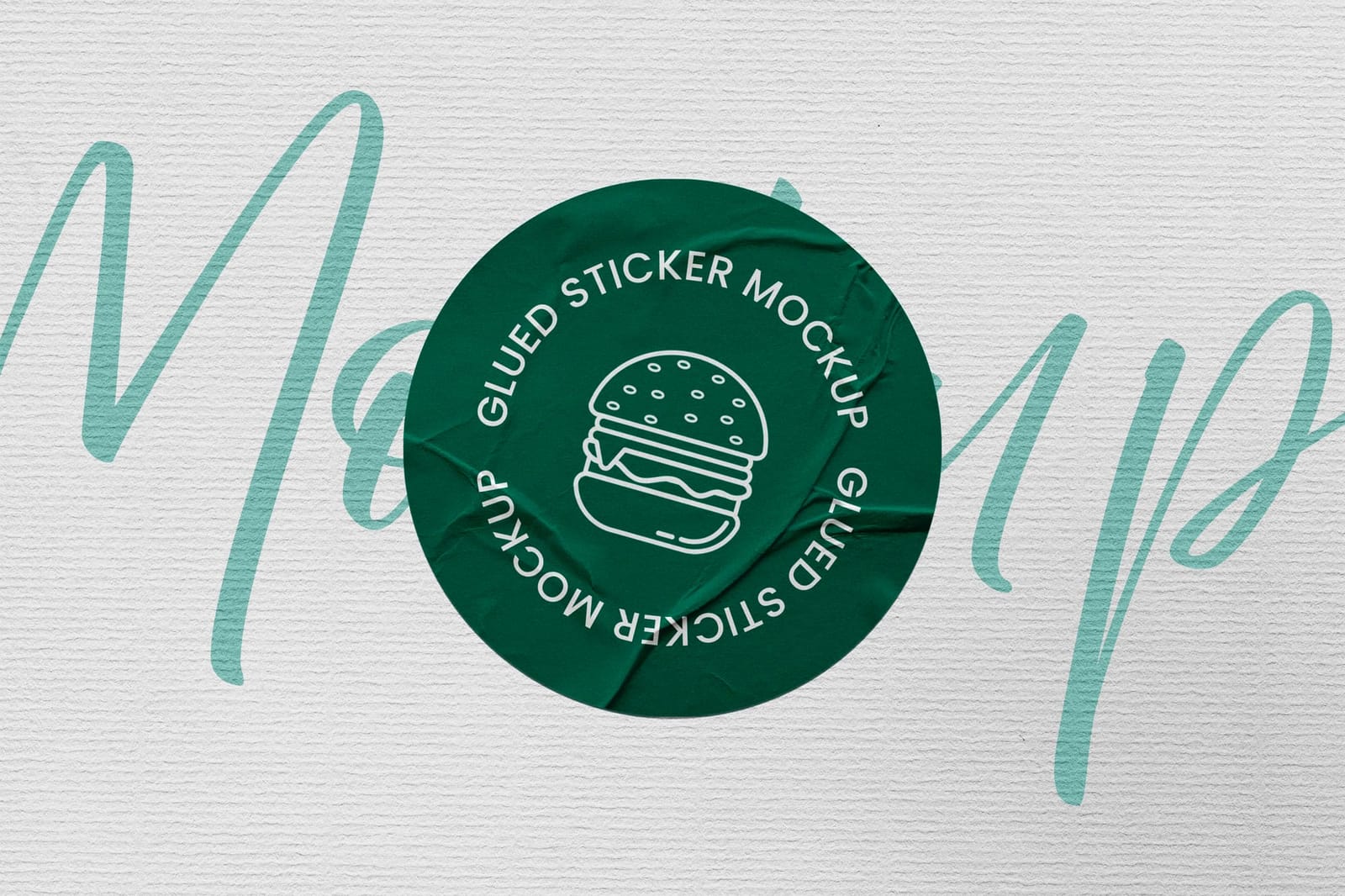 Forest Green Decal Circular Sticker Mockup