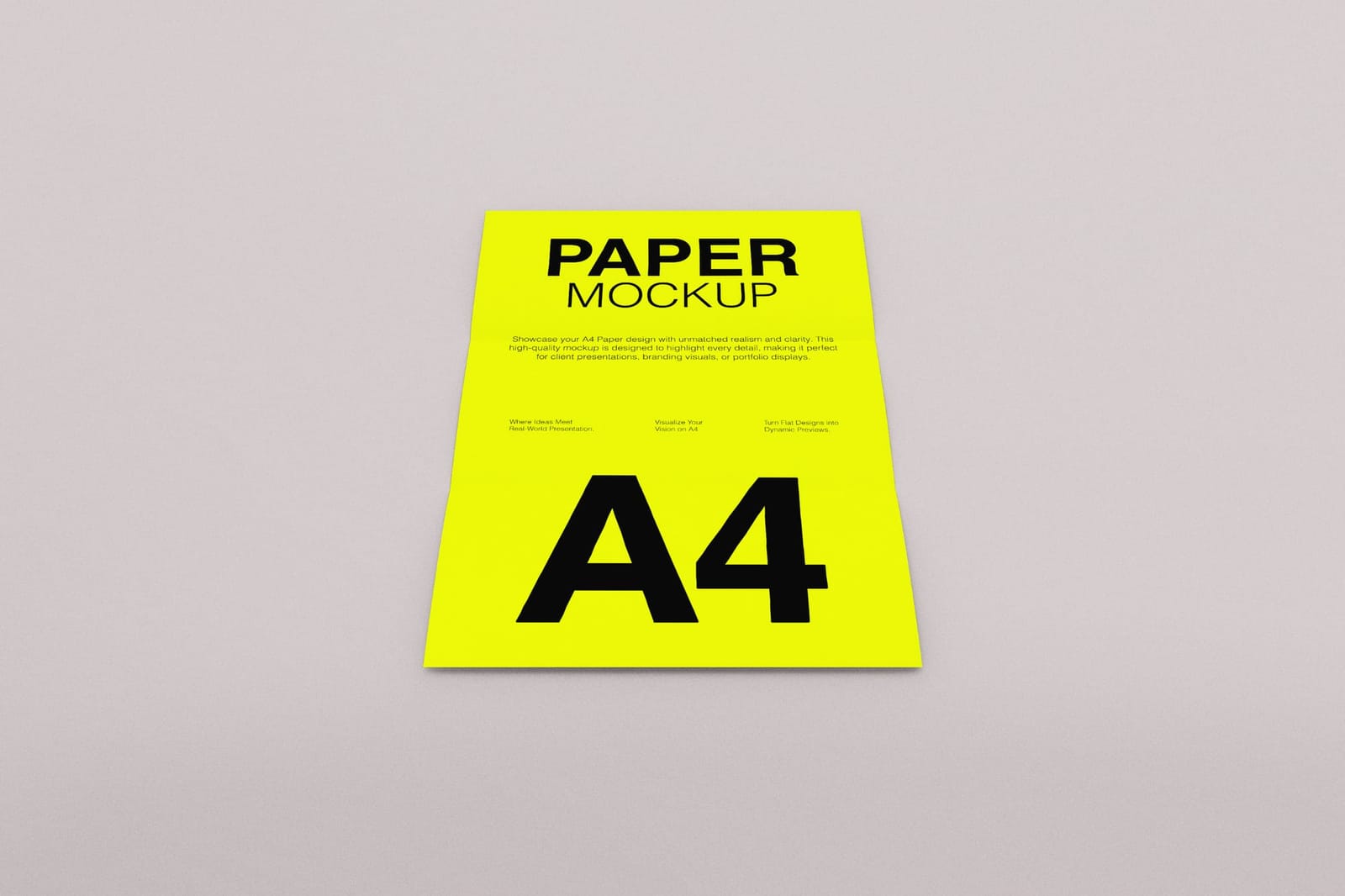 Minimal A4 Folded Paper Mockup