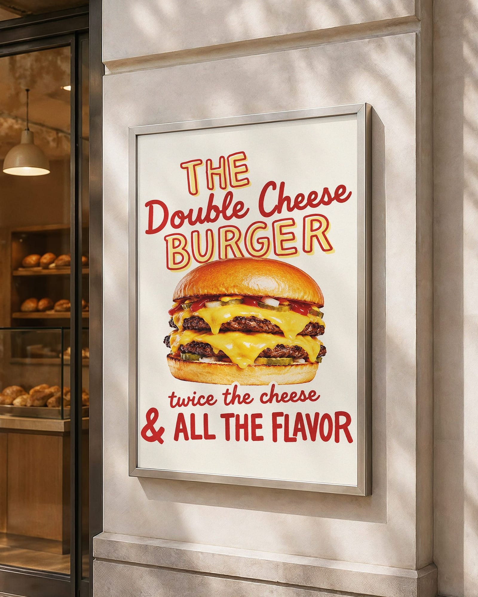 Modern Bakery Wall Poster Mockup