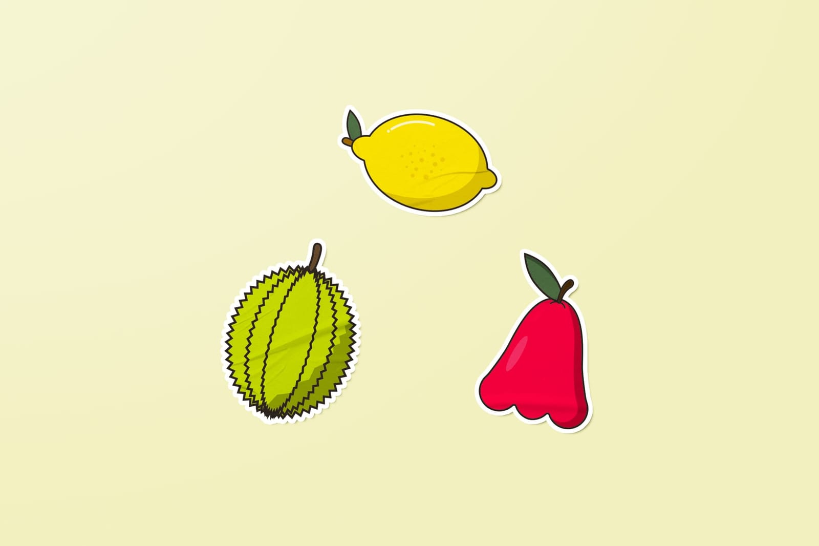 Pop Glued Fruit Sticker Board Mockup