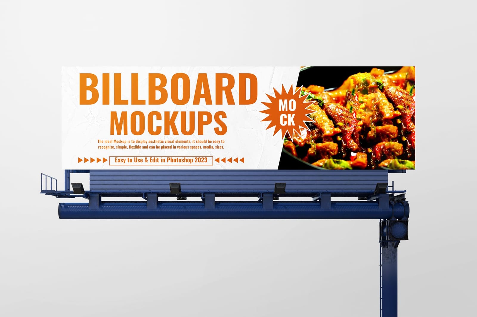 Promotional Food Billboard Banner Front View Mockup