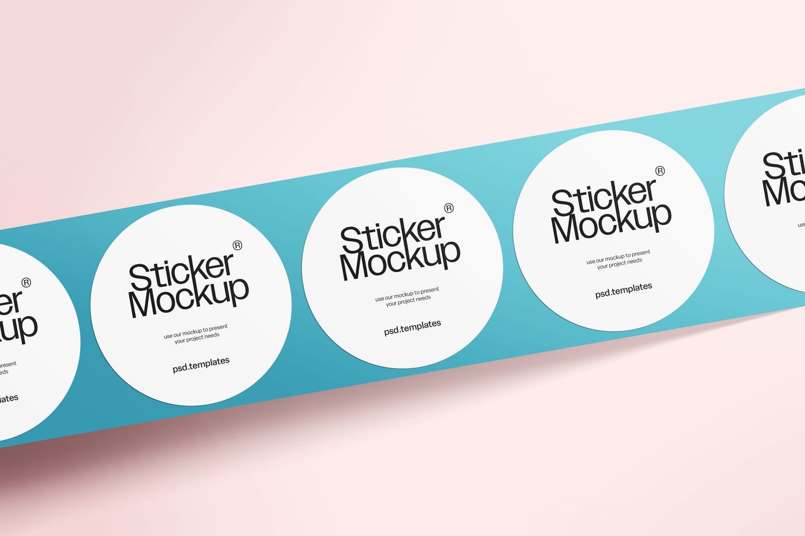 Tiffany Blue Sticker Roll Mockup