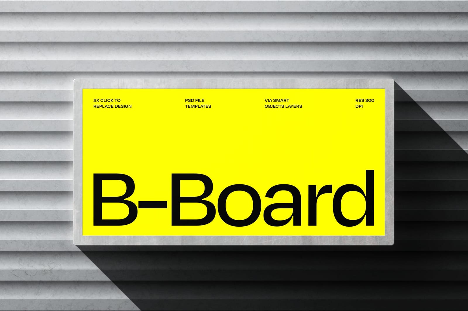 Neon Billboard Screen Sign Mockup with Shadow