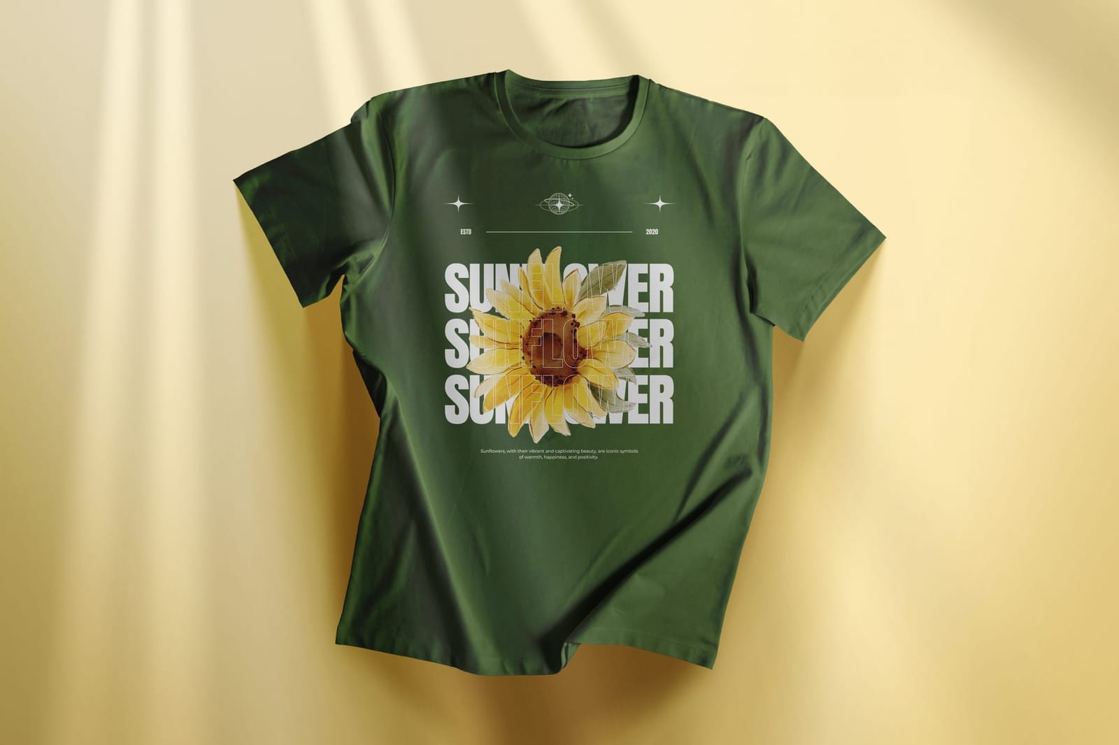 Sunflower Streetwear T-Shirt Mockup