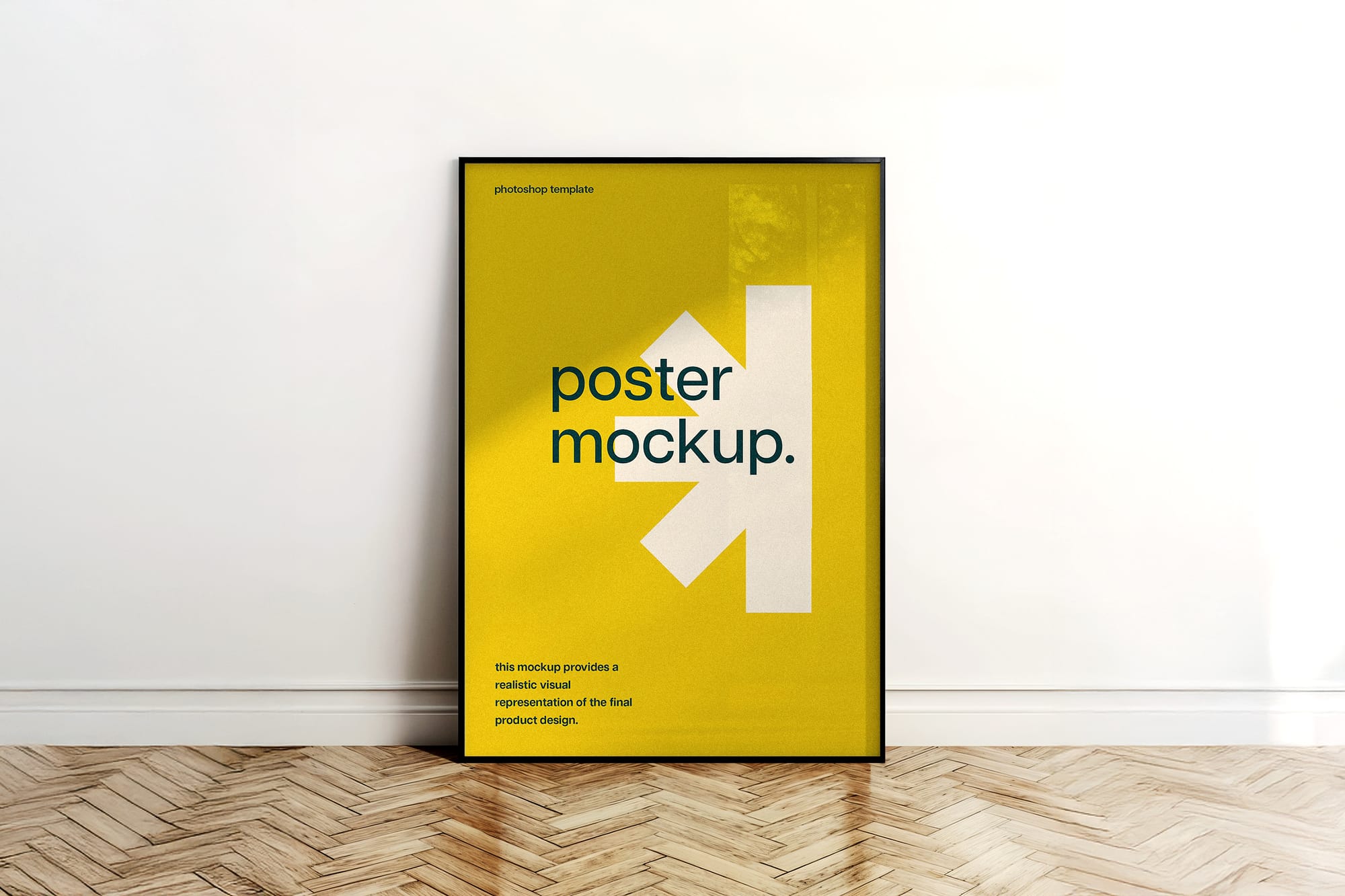 A3 Poster Frame Mockup on a Parquet Floor