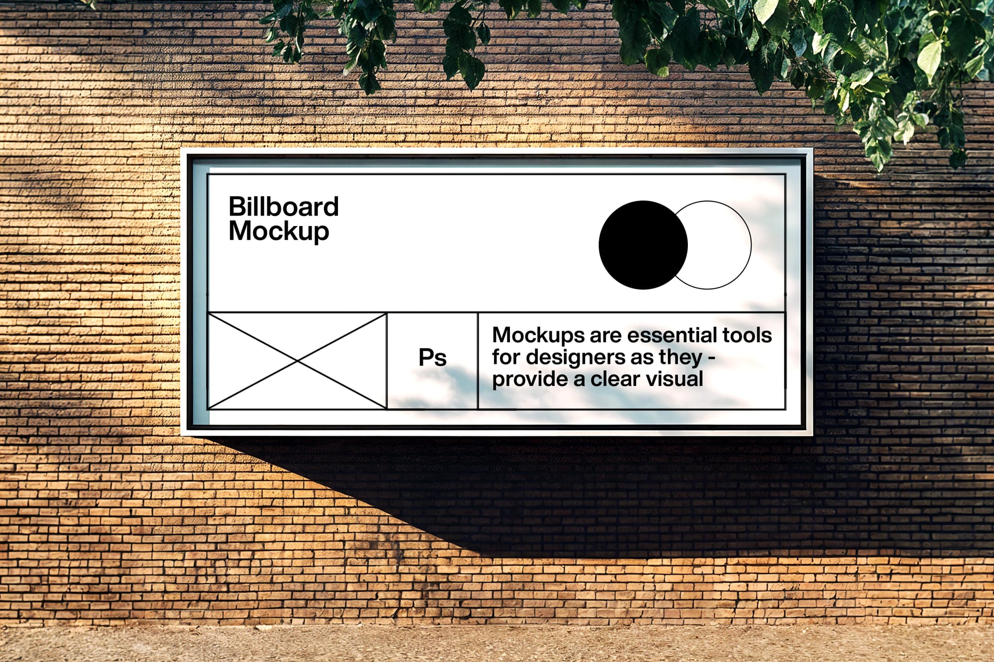 Billboard Mockup on Brick Wall