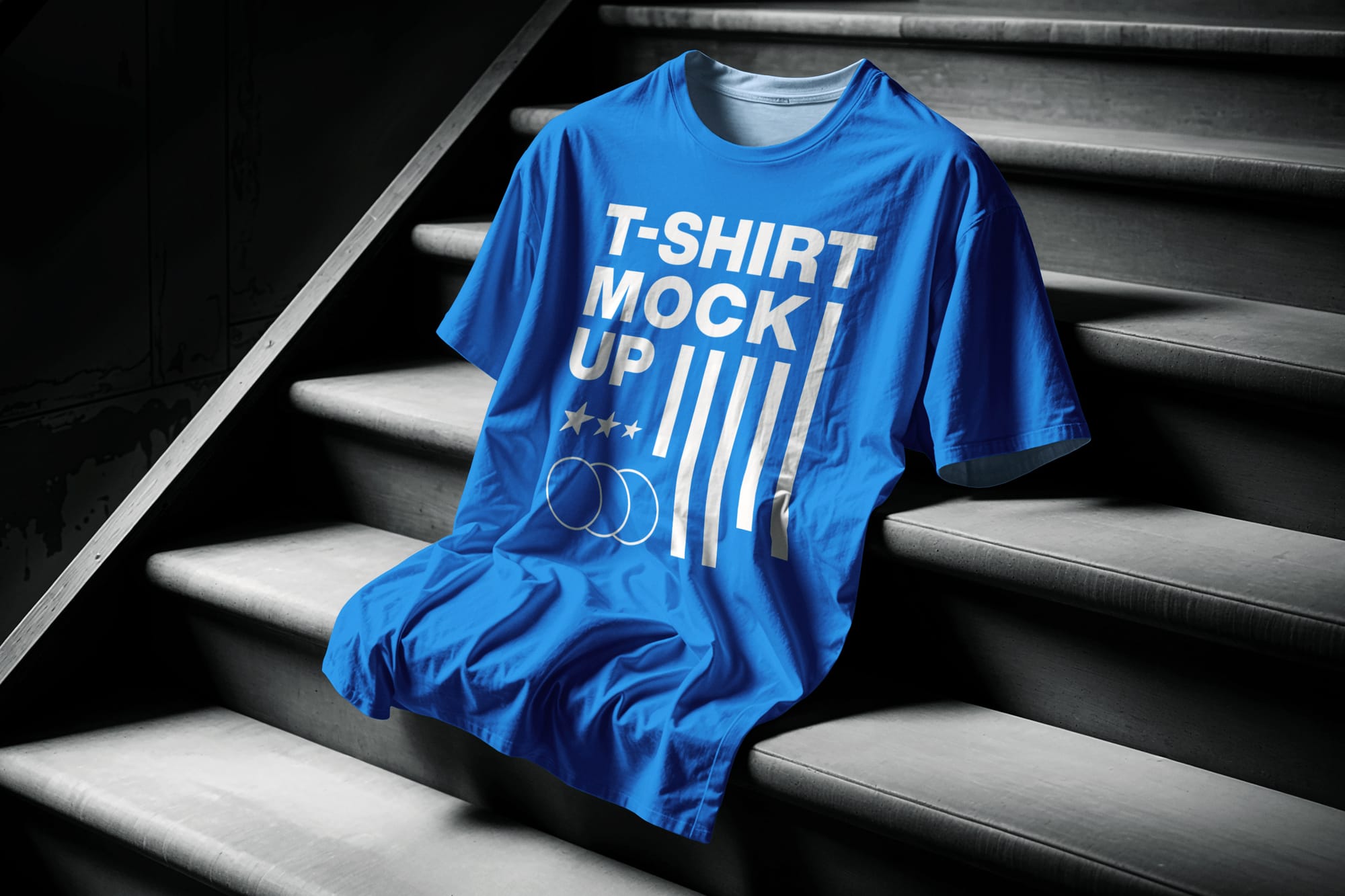 T-Shirt Mockup on Staircase