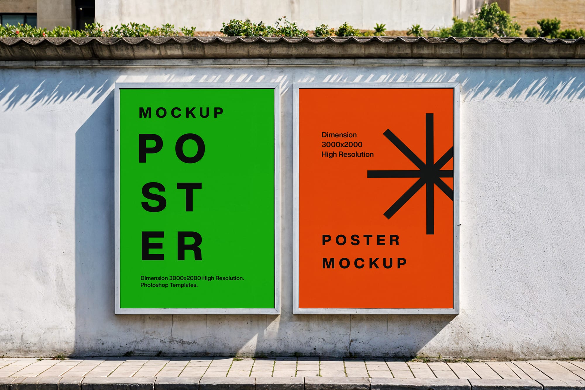 Two Poster Billboard Mockups with Shadows