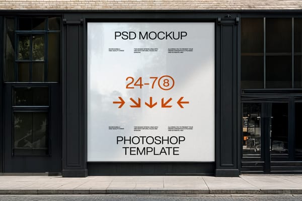 Storefront Glass Decal Mockup with Tree Reflection