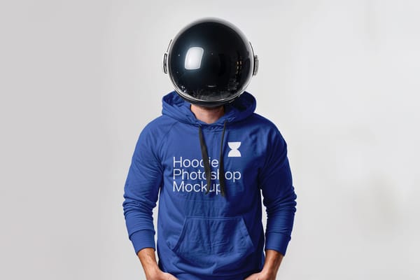 Hoodie Mockup with Men Astronaut