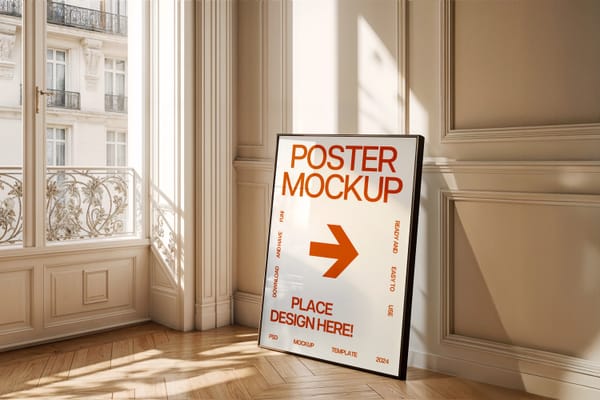 Frame Mockup Stand Beside a Window