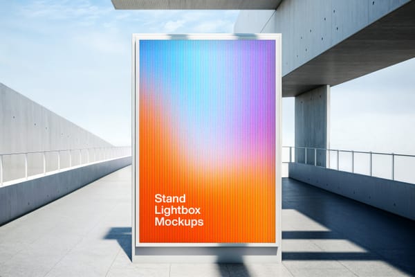 Stand Lightbox Mockup on Rooftop