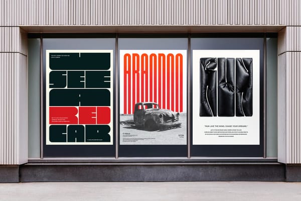 Three Poster Billboard Mockups on a Storefront