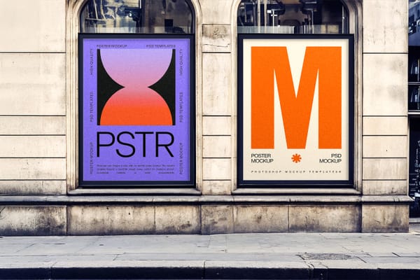 Two Poster Billboards Mockup in an Urban City