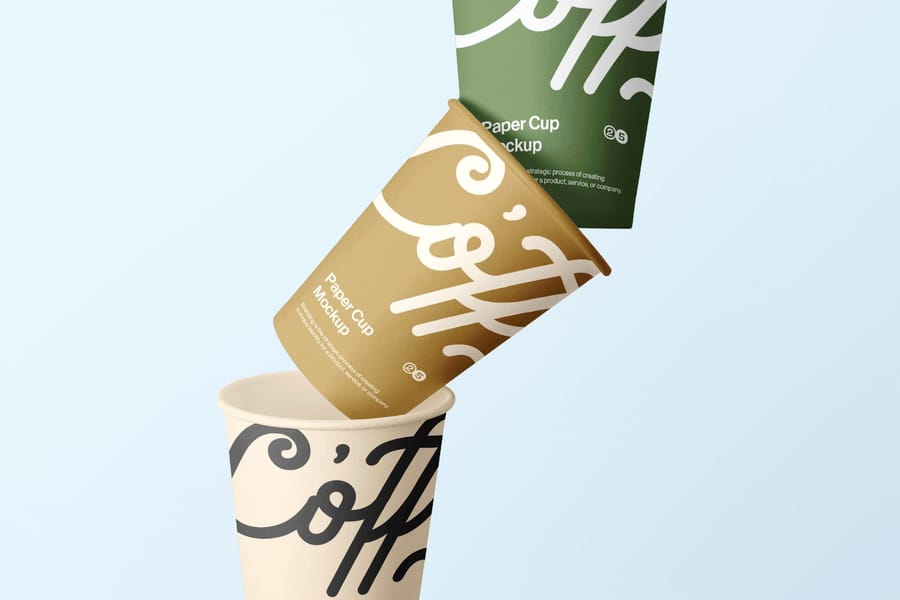 Stacked Paper Cup Mockup