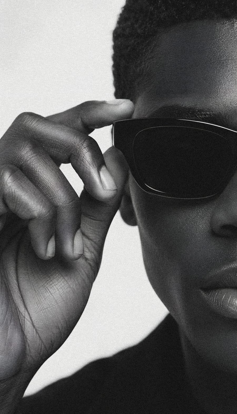 Stylish Close Up With Sunglasses And Hand