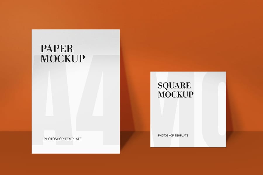 Flyer Mockup on Natural Pebbles Stone Surface