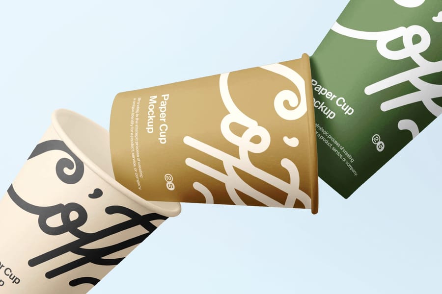 Branding View of Paper Cup Coffee Mockup