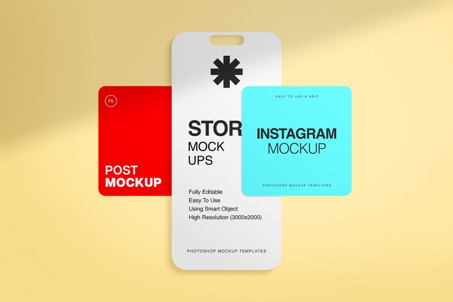 Cross Overlap Flat Instagram Story and Post Mockup