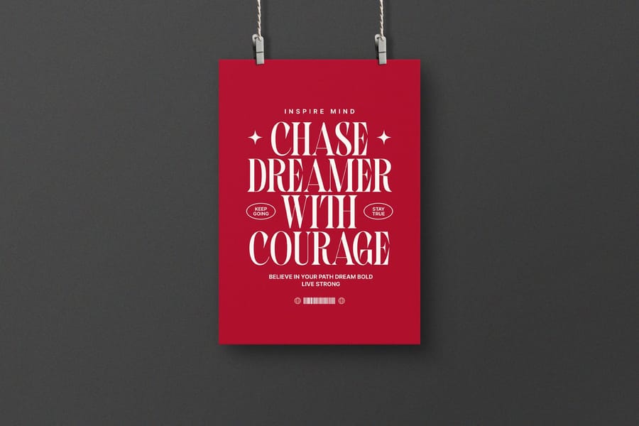 Hanging Spotlight Poster Mockup