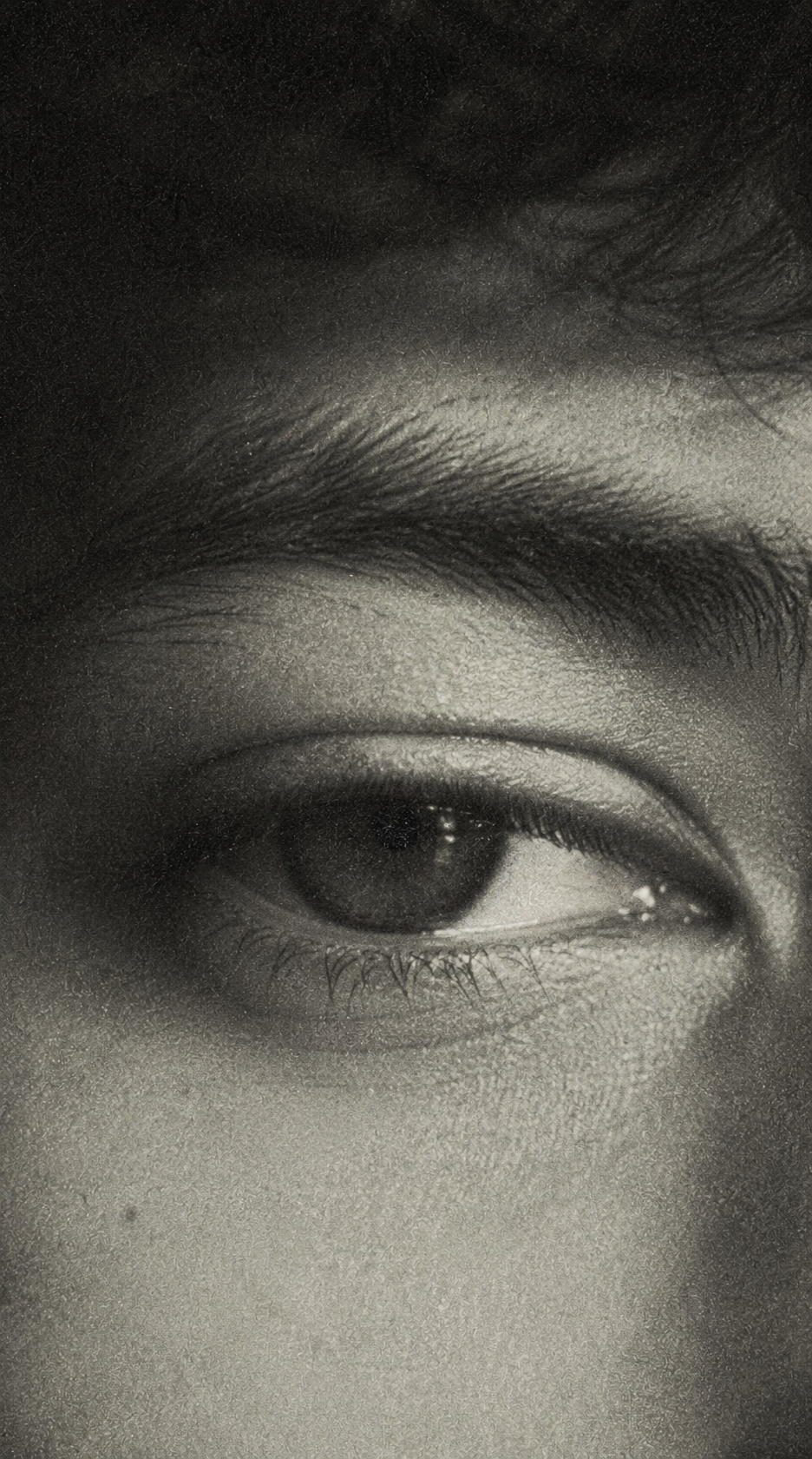 Intimate Eye In Grayscale Portrait