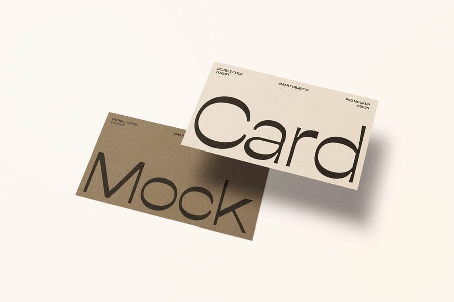 Luxury Minimal Business Card Perspective Mockup