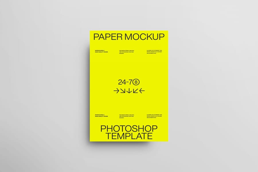 Minimal Yellow A4 Poster Mockup