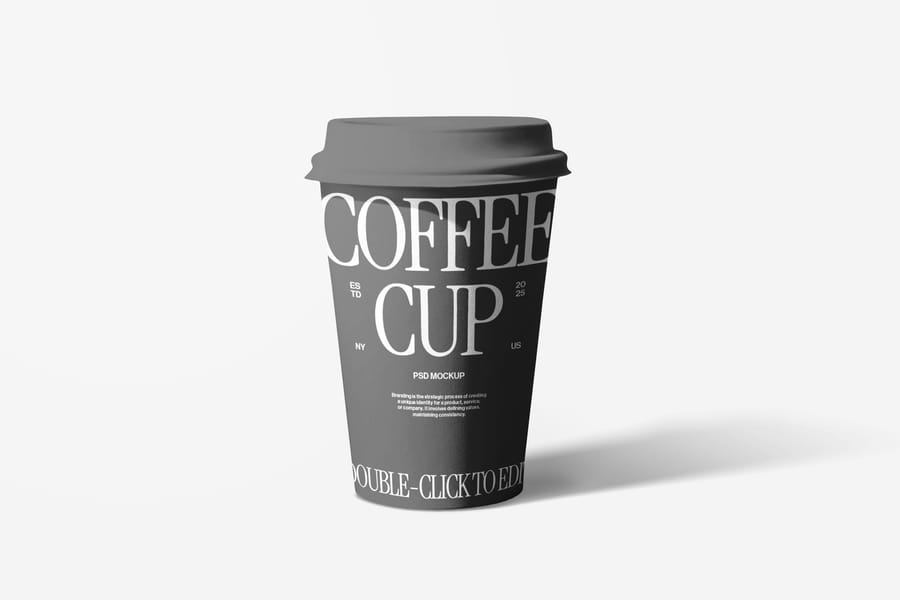 Monochrome Coffee Paper Cup Mockup