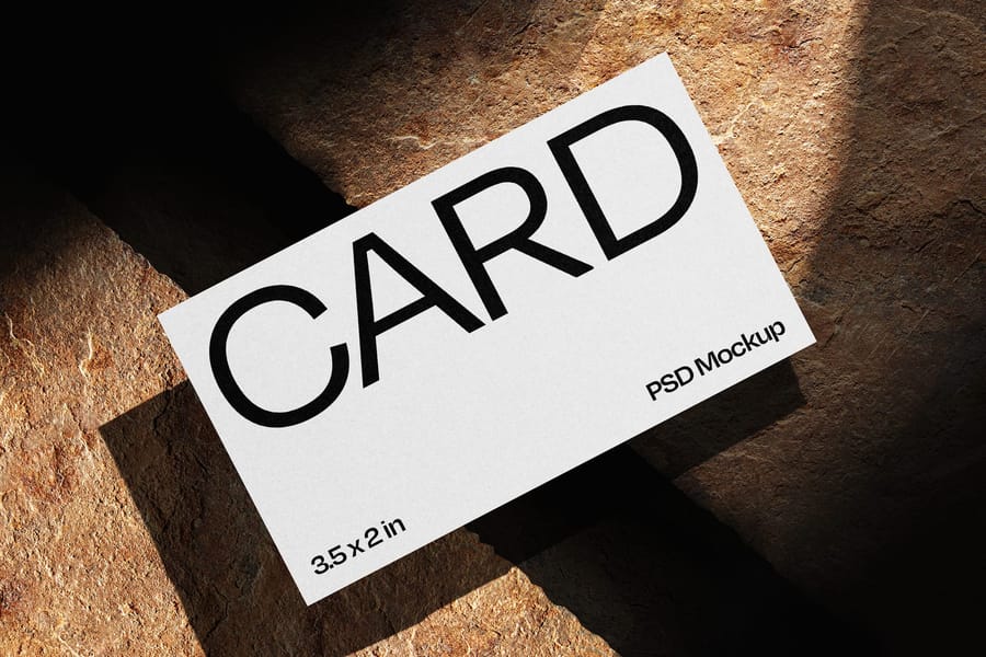 Rock Surface Business Card Mockup