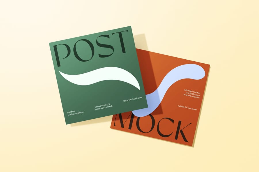 Simple Floating Brand Color Instagram Post Mockup