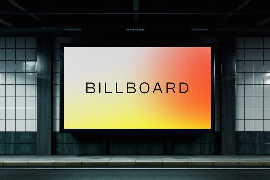 Rectangle Underground Screen Billboard Sign Mockup